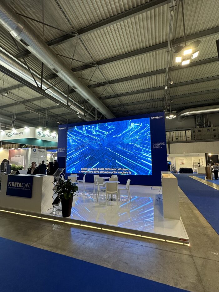 Illustrazione di un Ledwall in fiera